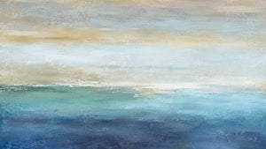 Original artwork view of Gilded Horizon Coastal Wall Art | Oildeco