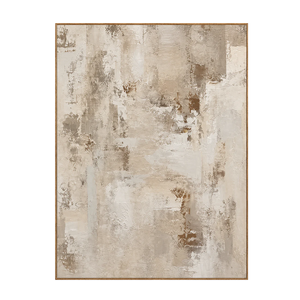 Weathered Cream and Warm Taupe Layers Wall Art | OILDECO