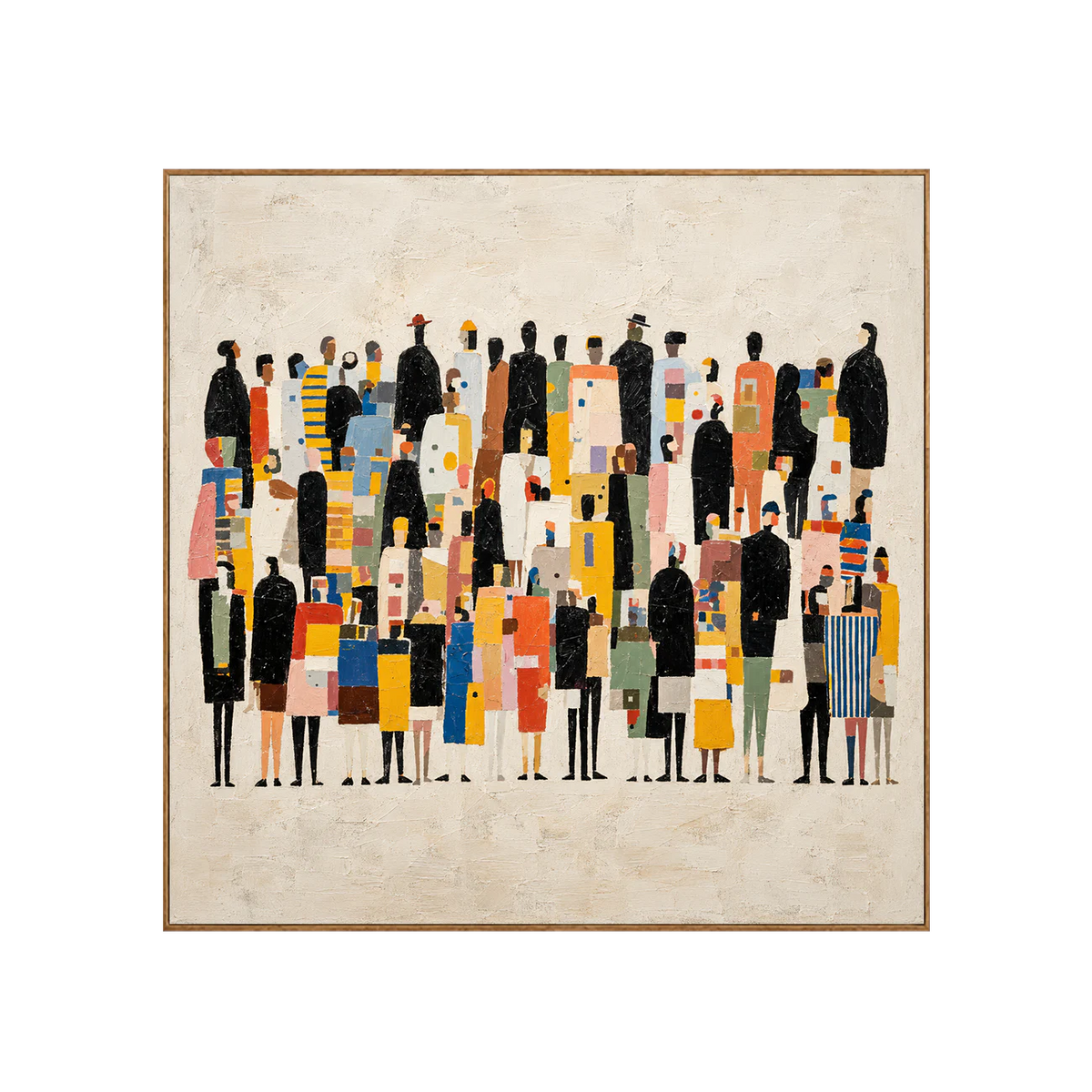 Colorful Gathering on a Cream Ground Wall Art