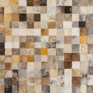 Warm Ochre and Stone Checkerboard Wall Art artwork view | OILDECO