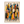 Tall Gathering in Mustard Teal and Black Wall Art | OILDECO