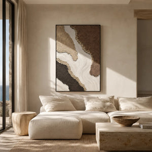 Canyon Flow Textured Wall Art styled in a modern living room | Oildeco