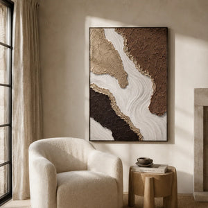 Canyon Flow Textured Wall Art shown in a quiet home office | Oildeco