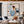 Pale Blue Pebble Forms with Rust Accents Wall Art styled interior scene 4 | OILDECO