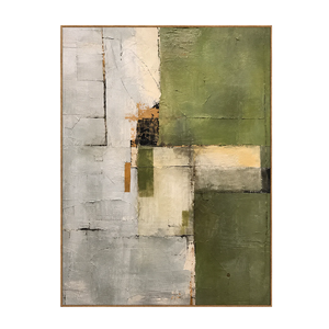 Olive Green Planes and Pale Stone Layers Wall Art | OILDECO