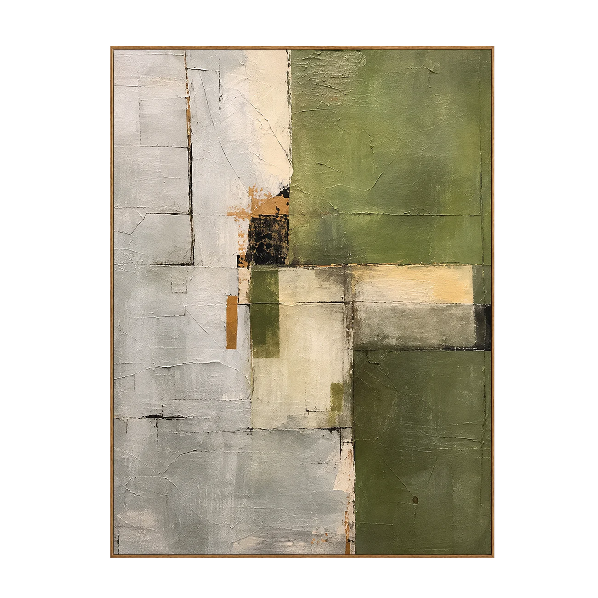 Olive Green Planes and Pale Stone Layers Wall Art