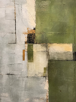 Olive Green Planes and Pale Stone Layers Wall Art artwork view | OILDECO