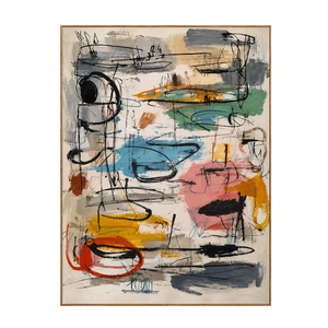 Colorful Loops and Spontaneous Black Lines Wall Art | OILDECO