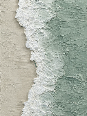 Original artwork view of Seafoam Edge Coastal Wall Art | OILDECO