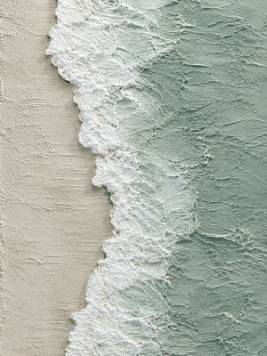 Original artwork view of Seafoam Edge Coastal Wall Art | Oildeco