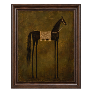 Antique Olive Saddle Horse Wall Art | OILDECO