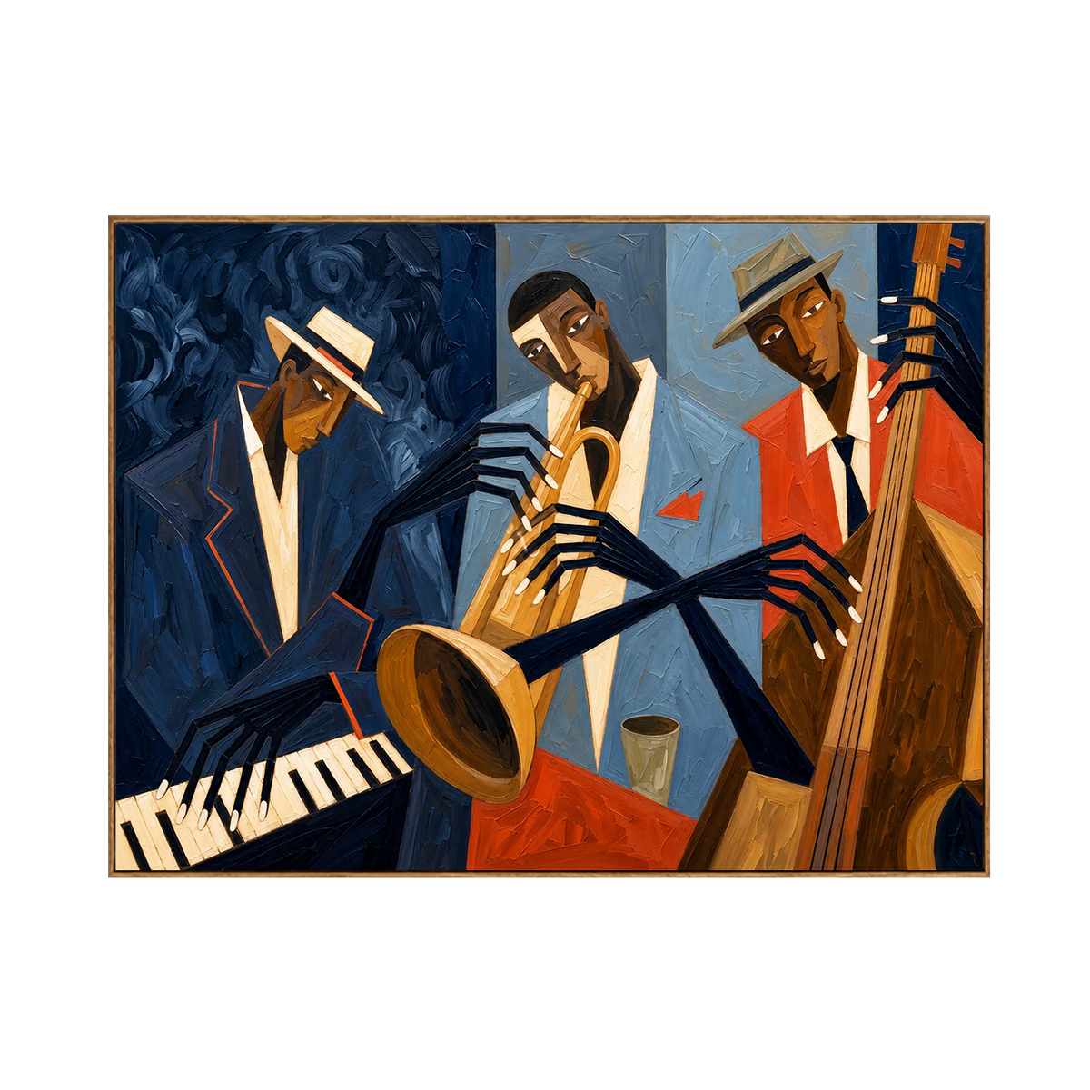 Midnight Blue Jazz Trio Wall Art