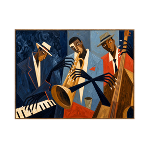 Midnight Blue Jazz Trio Wall Art | OILDECO