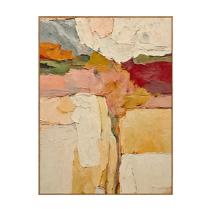 Blush and Ochre Textured Abstract Wall Art | OILDECO