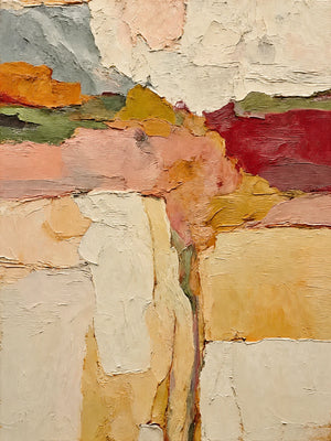 Blush and Ochre Textured Abstract Wall Art artwork view | OILDECO