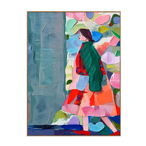 Emerald Coat Colorful Figure Wall Art | OILDECO