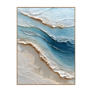 Layered Blue Surf Coastal Wall Art | OILDECO