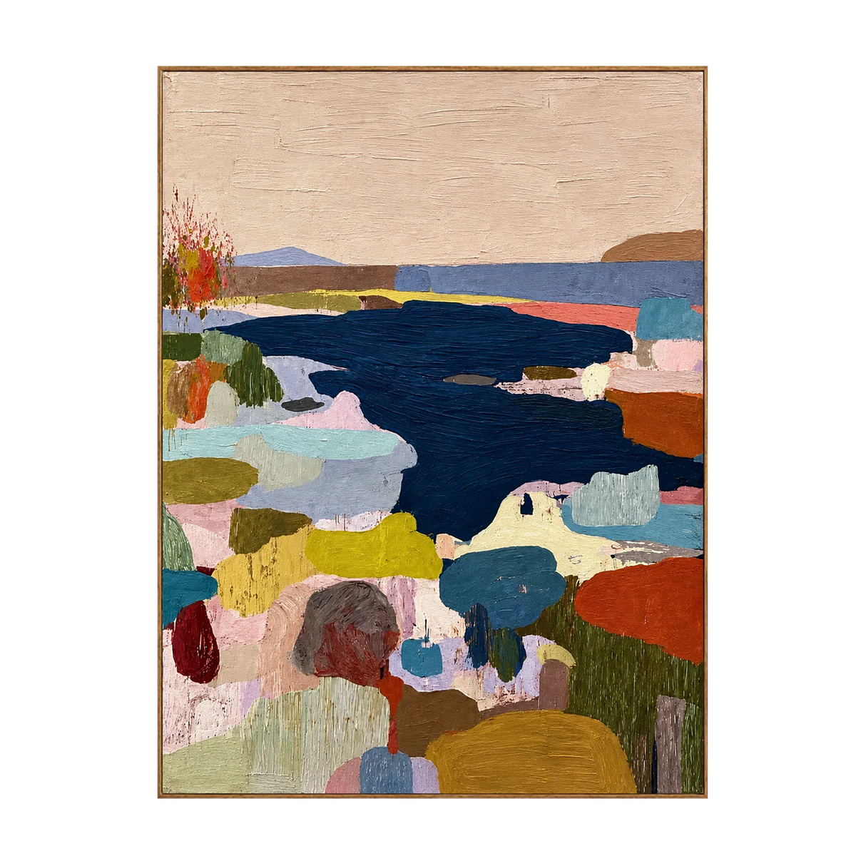 Navy Cove Colorful Abstract Landscape Wall Art