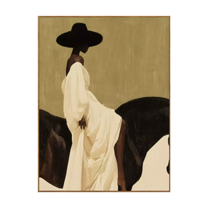 Ivory Dress Equestrian Portrait Wall Art | OILDECO