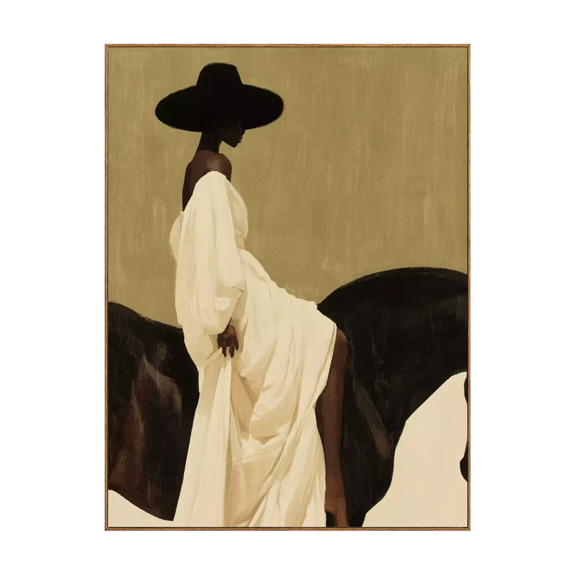 Ivory Dress Equestrian Portrait Wall Art | OILDECO