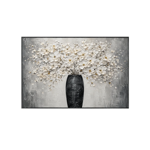 Ivory Bloom Vase Wall Art | Oildeco