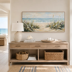 Dune Path Coastal Wall Art displayed in a bright dining room | Oildeco
