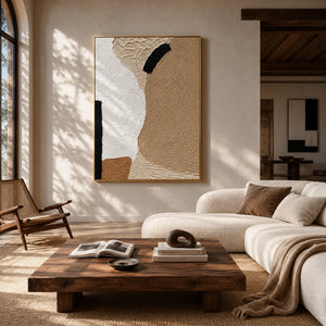 Sand Contour Textured Wall Art styled in a modern living room | Oildeco