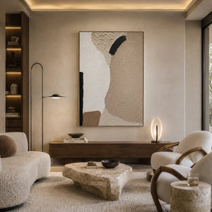 Sand Contour Textured Wall Art styled in a modern living room | Oildeco