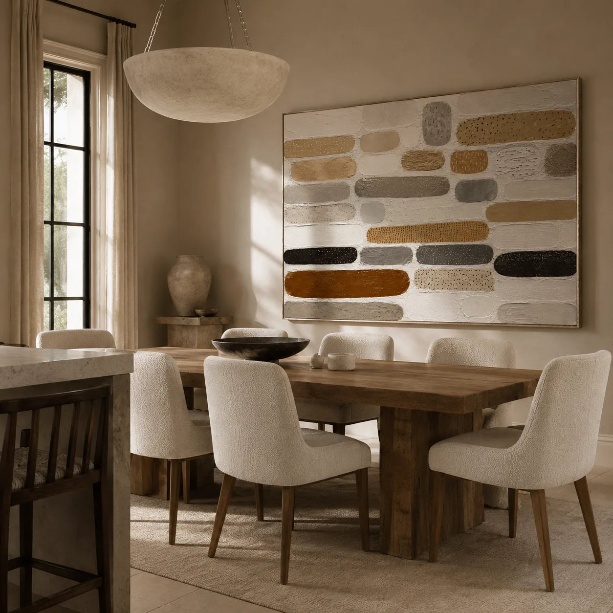 Neutral Capsule Textured Wall Art lifestyle view 4 | Oildeco