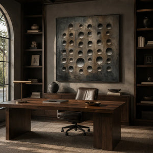 Slate Circles Textured Wall Art lifestyle view 2 | Oildeco