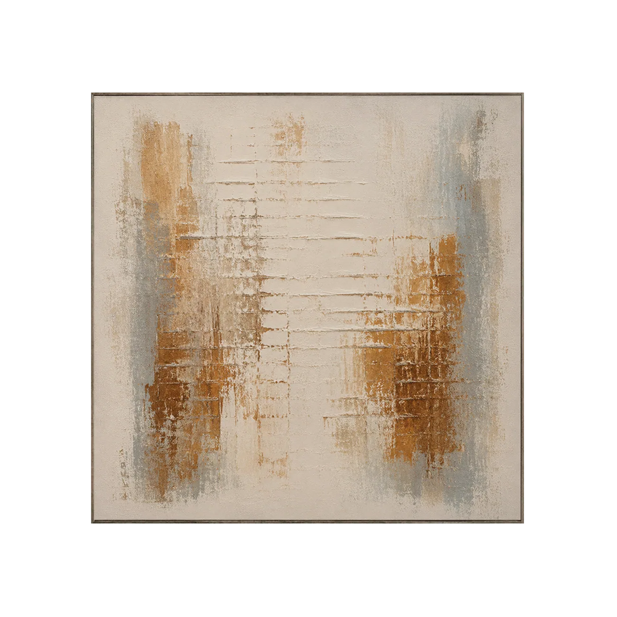 Rust Grid Textured Wall Art
