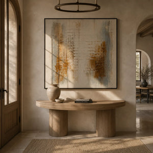 Rust Grid Textured Wall Art lifestyle view 4 | Oildeco