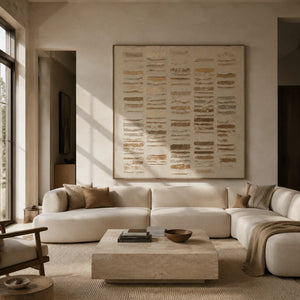 Ivory Stripe Relief Wall Art lifestyle view 3 | Oildeco