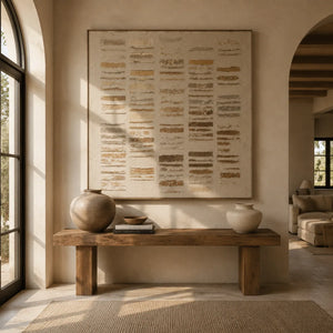 Ivory Stripe Relief Wall Art lifestyle view 4 | Oildeco