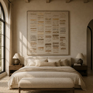 Ivory Stripe Relief Wall Art lifestyle view 6 | Oildeco