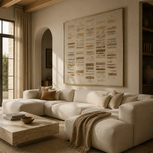 Ivory Stripe Relief Wall Art lifestyle view 8 | Oildeco