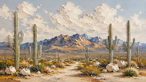 Saguaro Desert Landscape Wall Art lifestyle view 2 | Oildeco