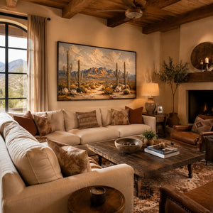 Saguaro Desert Landscape Wall Art lifestyle view 4 | Oildeco