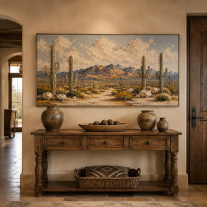 Saguaro Desert Landscape Wall Art lifestyle view 5 | Oildeco