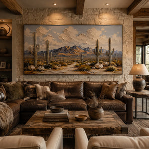 Saguaro Desert Landscape Wall Art lifestyle view 6 | Oildeco