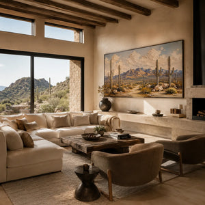 Saguaro Desert Landscape Wall Art lifestyle view 7 | Oildeco