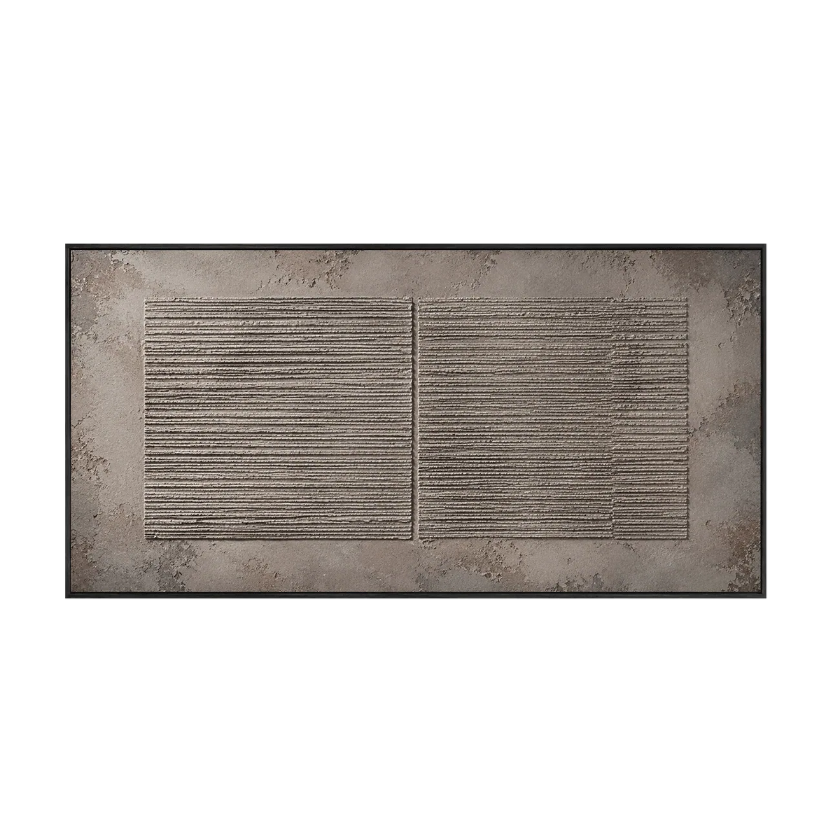 Holzkohlefarbene gerippte Relief-Wandkunst