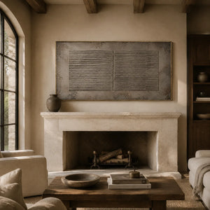 Charcoal Ribbed Relief Wall Art lifestyle view 3 | Oildeco