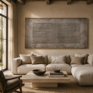 Charcoal Ribbed Relief Wall Art lifestyle view 4 | Oildeco