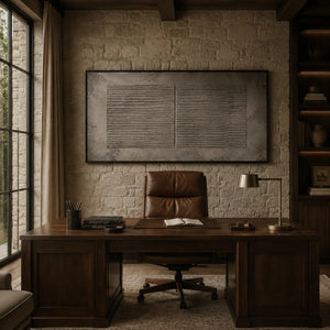 Charcoal Ribbed Relief Wall Art lifestyle view 5 | Oildeco