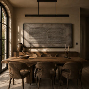 Charcoal Ribbed Relief Wall Art lifestyle view 6 | Oildeco