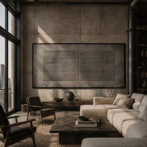 Charcoal Ribbed Relief Wall Art lifestyle view 7 | Oildeco