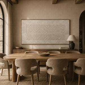 Ivory Grid Relief Wall Art lifestyle view 4 | Oildeco