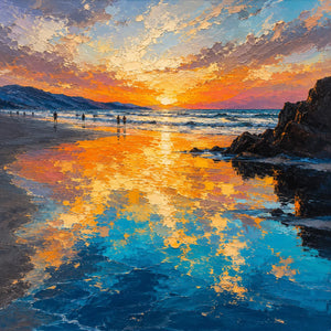 Golden Tide Sunset Wall Art lifestyle view 2 | Oildeco