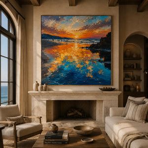 Golden Tide Sunset Wall Art lifestyle view 3 | Oildeco
